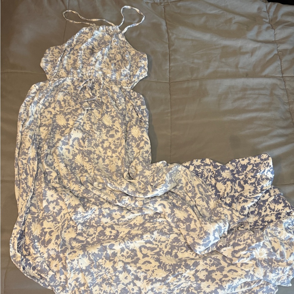 Billabong Blue and White Floral Maxi Dress